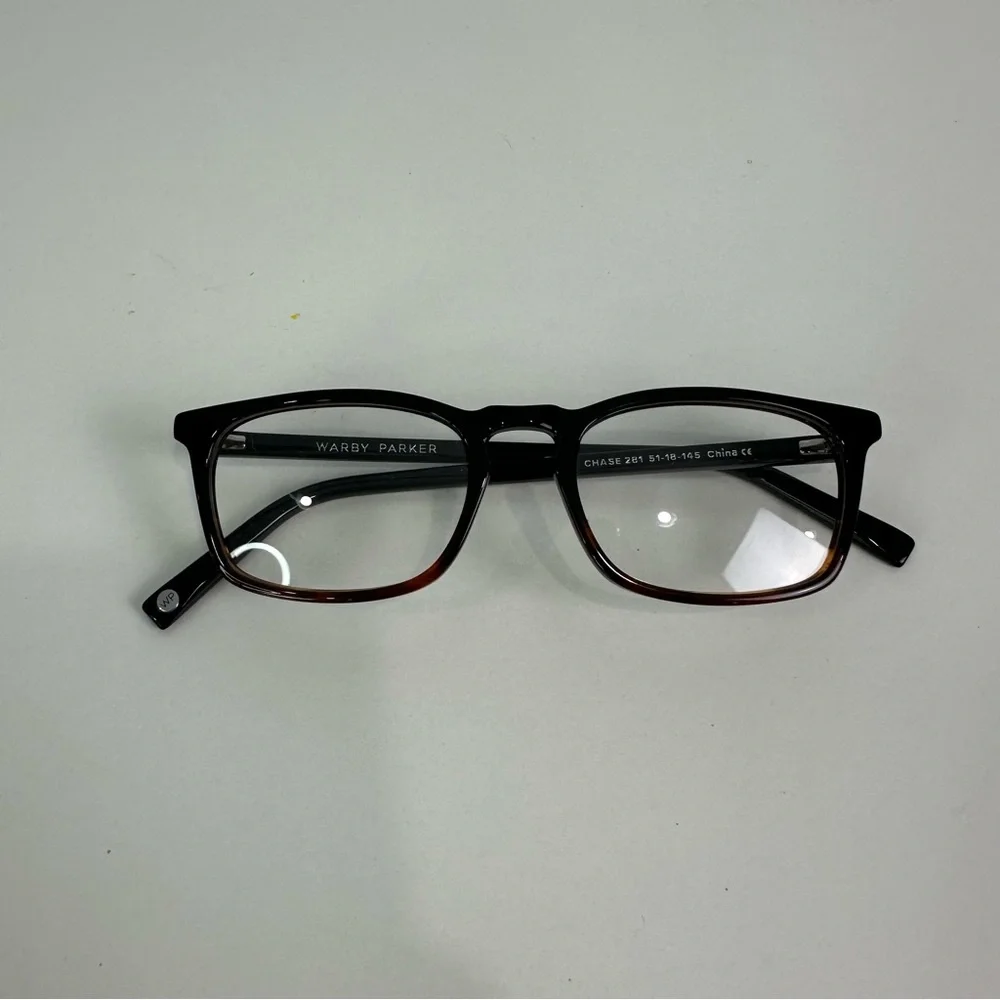Warby Parker Chase 281 Eyeglasses Black Tortoise Rectangular Frames 51-18-145